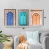 لوحات حائط أبواب مغربية – طقم 3 لوحات كانفا بلمسة تراثية راقية