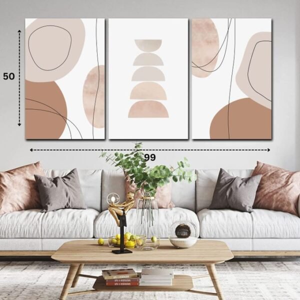 لوحات حائط تجريدية بيج للصالون العصري