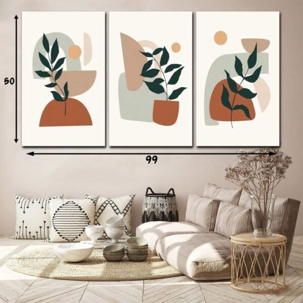 لوحات حائط تجريدية نباتية للصالون العصري