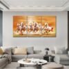 لوحات-حائط-خيول-فنية-طقم-3-لوحات-كانفا-مودرن لوحات حائط خيول فنية طقم 3 لوحات كانفا بتصميم مودرن فاخر