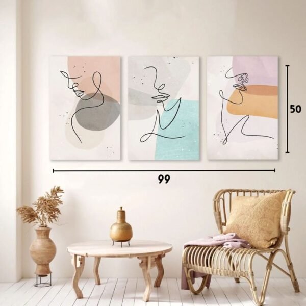 لوحات-حائط-مودرن-بخطوط-فنية-طقم-3-لوحات لوحات حائط تجريدية بخطوط عصرية