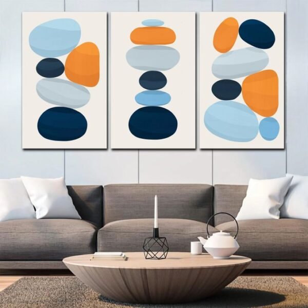 لوحات-حائط-مودرن-للصالون-طقم-3-لوحات-كانفا لوحات حائط مودرن للصالون طقم 3 لوحات كانفا بألوان عصرية أنيقة