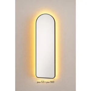 مرآة LED طويلة بإضاءة خلفية أنيقة مقاس 160×53 سم لديكور عصري