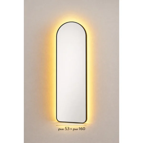 مرآة LED طويلة بإضاءة خلفية أنيقة مقاس 160×53 سم لديكور عصري