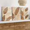 decomaroc-awraq-istiwayiya-beige-buniya-fakhra-06 لوحة أوراق استوائية بيج وبنية فاخرة ثلاثية الأبعاد DecoMaroc المغرب