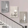 لوحة مطبخ Eat Love Drink رمادي وبيج مودرن DecoMaroc المغرب