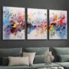 decomaroc-musiqa-notat-tajridi-mulawwan-03 لوحة موسيقية تجريدية بنوتات وألوان متفجرة DecoMaroc المغرب