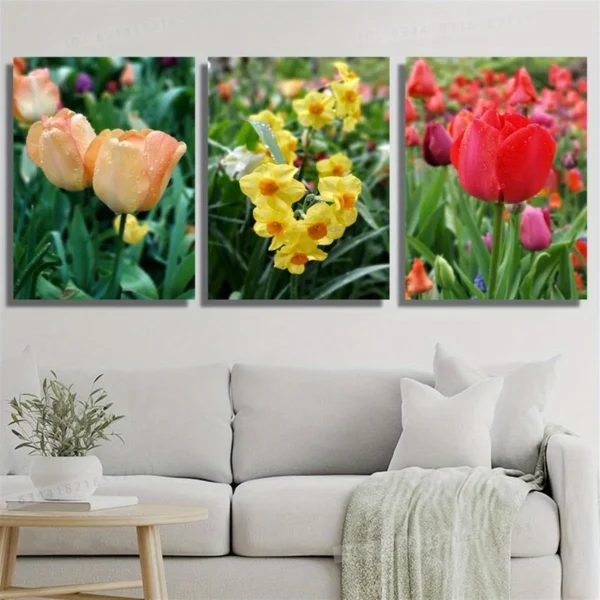 decomaroc-tulip-zuhur-rabiiya-mulawwana-02 لوحة توليب وزهور ربيعية ملونة فوتوغرافية DecoMaroc المغرب